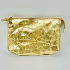 NWOT Gold Cosmetic Bag